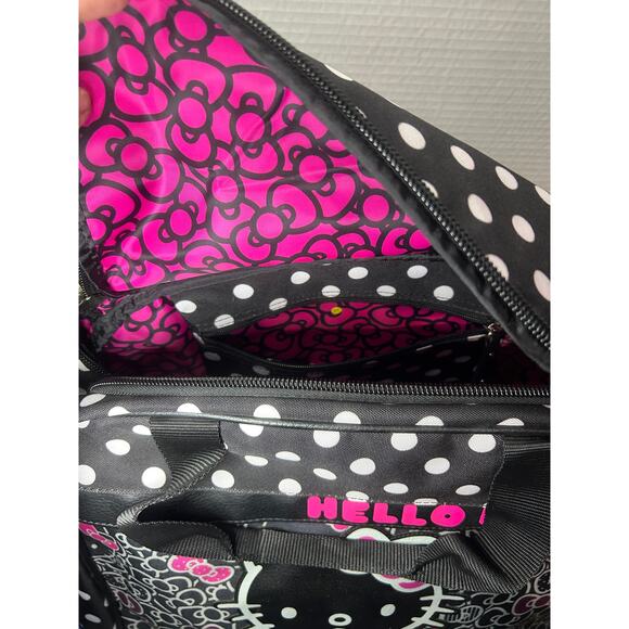 Sanrio 2013 Hello Kitty Pink Black Polka Dots Duffle Bag main image 7